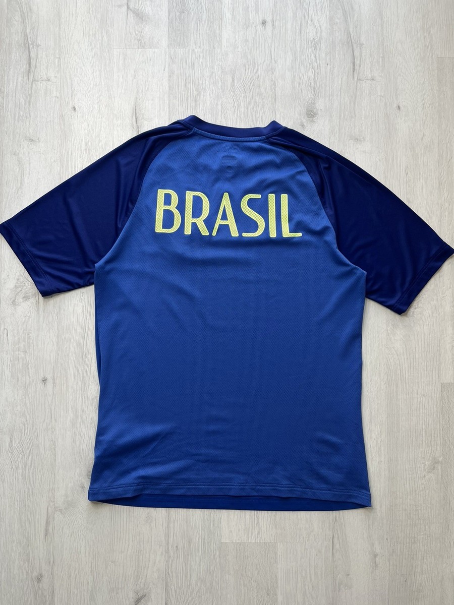 Brazil National Team Training Jersey Blue Soccer Nike Dri-FIT