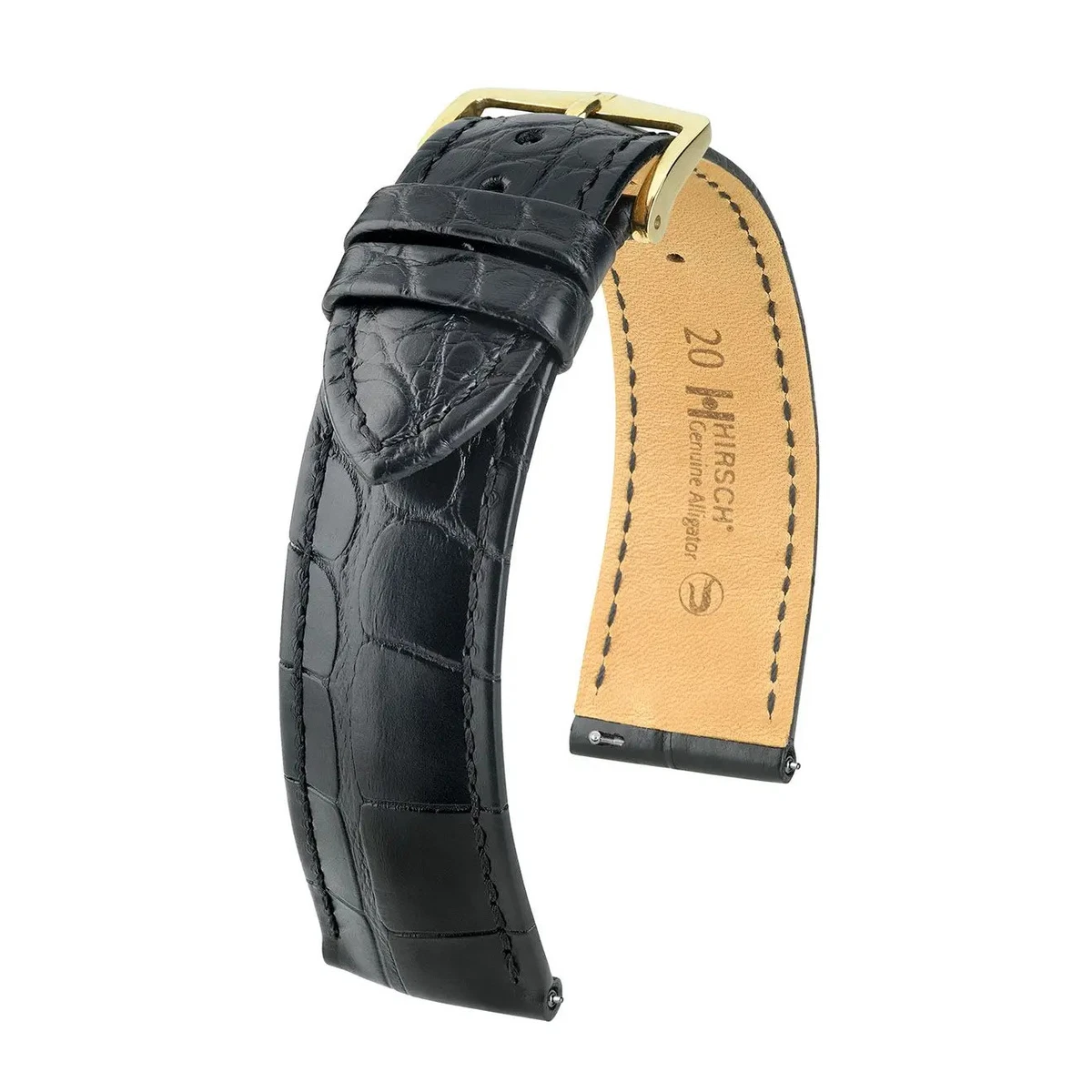 Cinturino Orologio HIRSCH Classic Toronto – Pelle Italiana Nera, 17/14 Mm