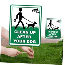 2 Pack Yard Signs of No Pooping Dog, 13" 10" Double Side Clean Up After Your