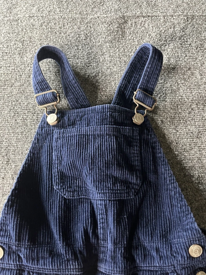 Mono vintage mini suelo niños 5 6 años peto pana azul marino Foto 3 de 4
