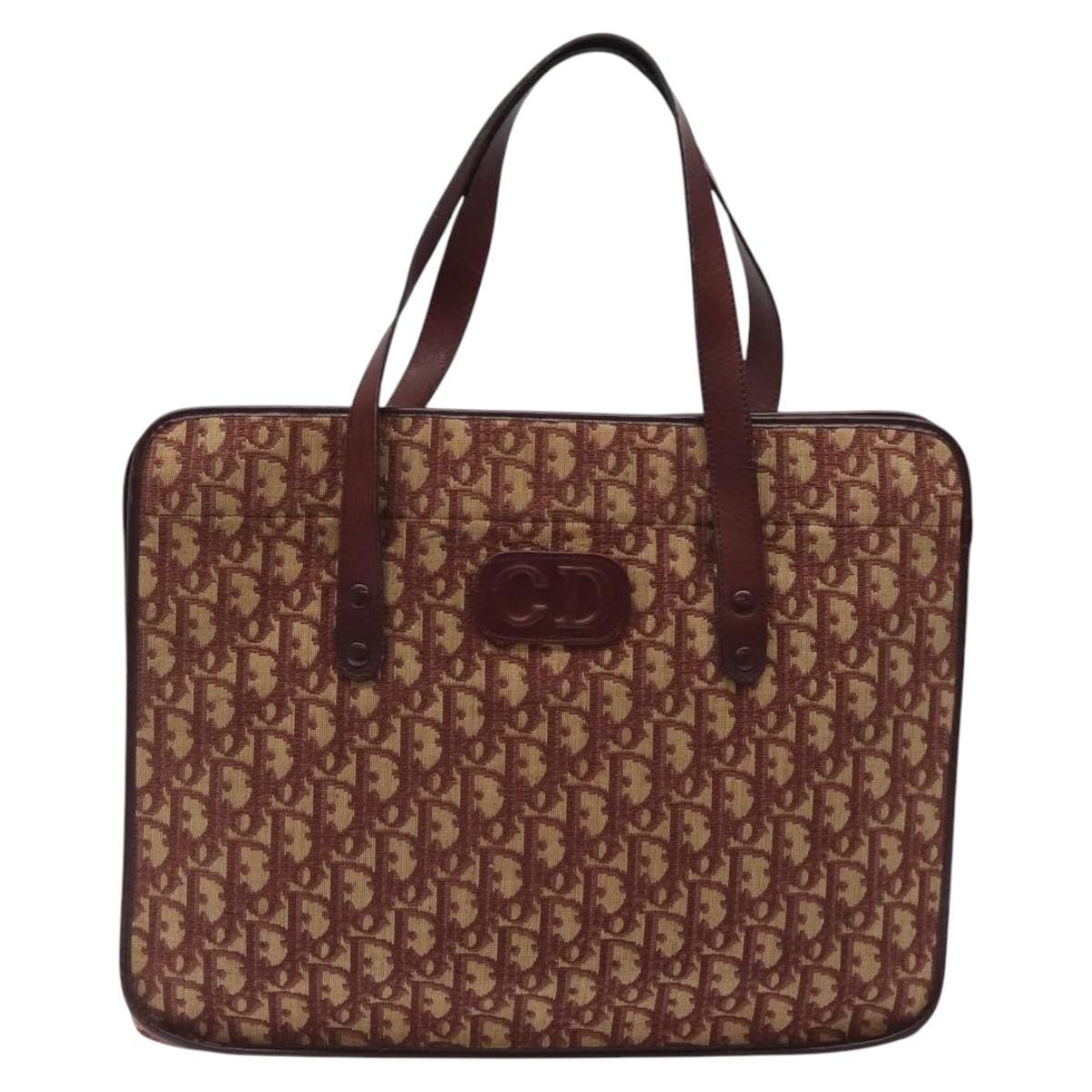 Dior Trotter Red Canvas Handbag 100% Authentic Luxury Bag