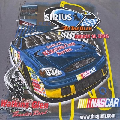 Vintage 2003 NASCAR Sirius At The Glen T-Shirt L Watkins Glen Chase Authentics