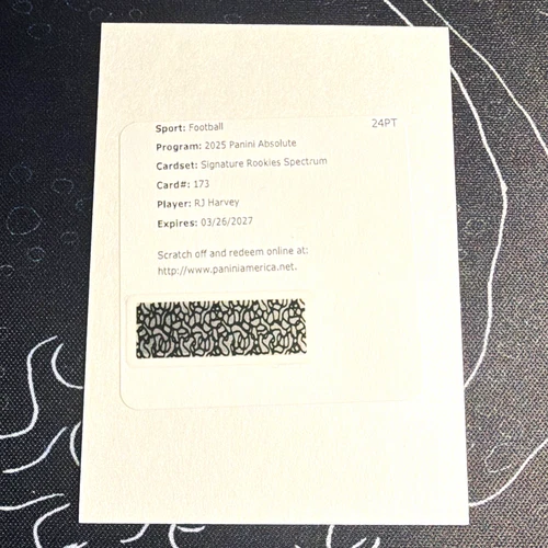 2025 Panini Absolute RJ Harvey Base (RAW)