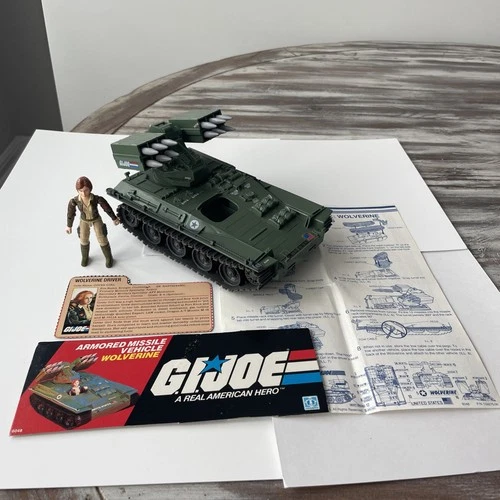 1983 GI JOE WOLVERINE (Repro Tow Cable) w/COVER GIRL File Card & Blueprint CLEAN