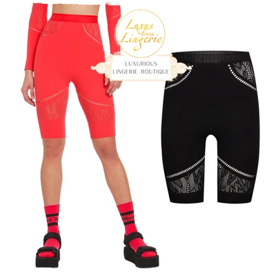 Shorts Biker Sportifs Logo En Maille Par Wolford XS Noir - Photo 1/4