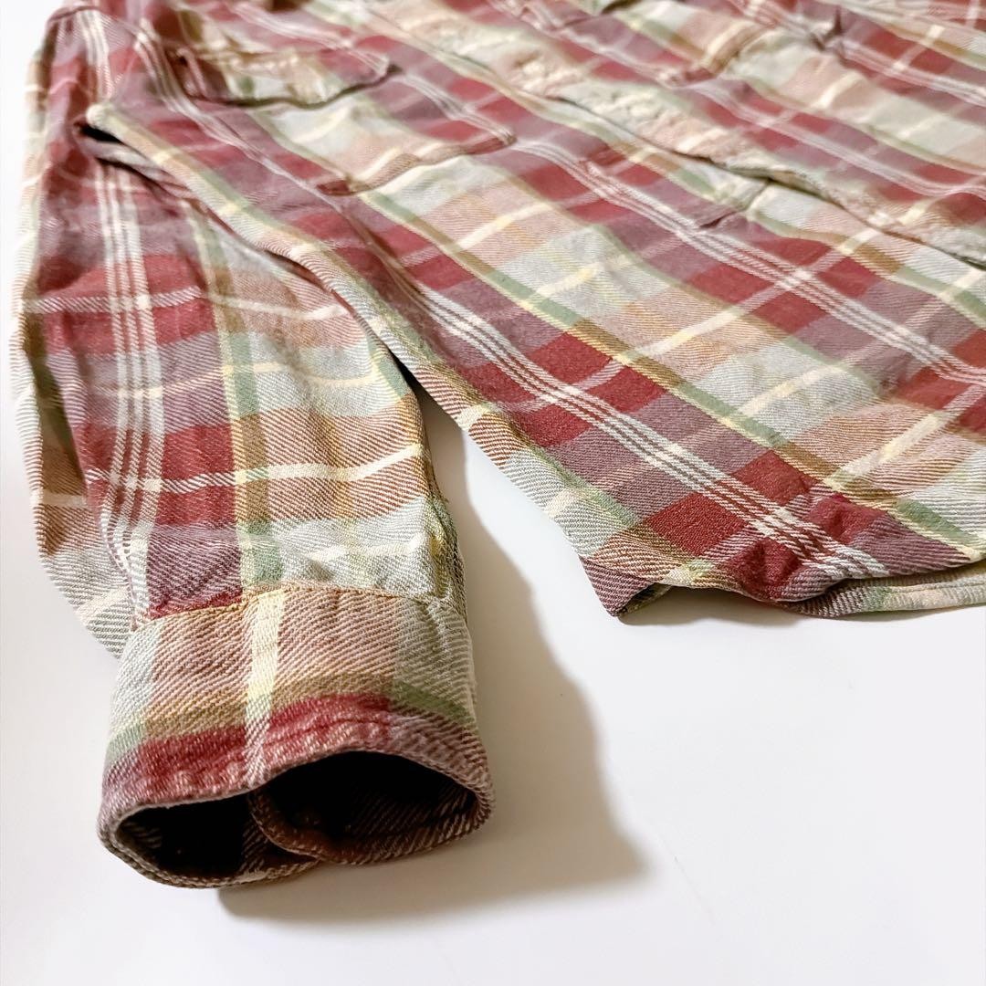 DOUBLE RL RRL Check Patchwork Cotton Flannel Shir… - image 2