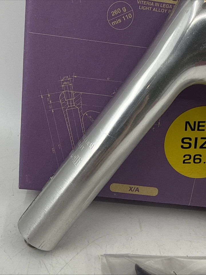 NOS Cinelli SILVER Modello XA Stem 125mm Length 26.0mm Clamp Alloy 22.2mm Quill - Image 2 of 4