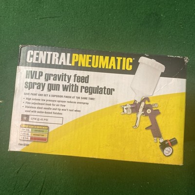 Central Pneumatic HVLP Gravity Feed Spray Gun w Regulator In Box #62381 New