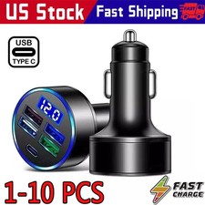 5 USB Port Super Fast Car Charger Adapter for iPhone Samsung Android Phone LOT