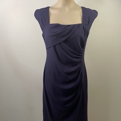L.K.Bennett Womens Dress size 14 Purple Midi Bodycon Lined Sleeveless Excellent - Picture 1 of 12