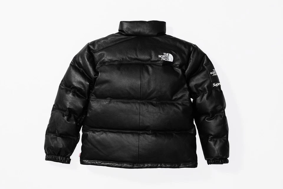 Men's Nuptse Mountain Style Fit Unisex Full-Black Genuine Leather Puffer Jacket - Image 2 of 4