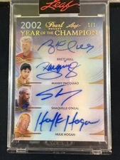 #YC-04 Hull/Pacquiao/O'Neal/Hogan 2020 Leaf Pearl Year of the Champion Auto Gold