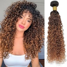 Hydtxc Single Curly Wave Hair Bundles 28in Ombre T1B/4/30 Kinky Jerry Curly