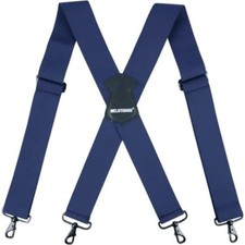 Men  s Heavy Duty Belt Loops X Back 2 Inch Wide Suspenders with 4 Snap Hooks