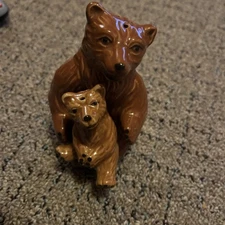 Mama Bear Holding Baby Bear - Brown Bears Salt & Pepper Shakers Very Cute!