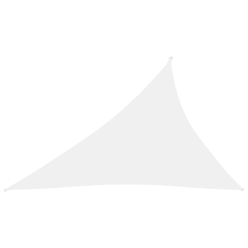 Voile d'ombrage triangulaire blanc en tissu Oxford 3x4x5 m