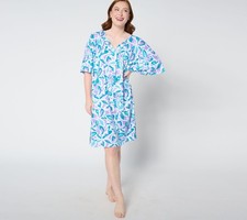 Carole Hochman Women's Dress Sz XS Floral Printed Caftan Purple A634011