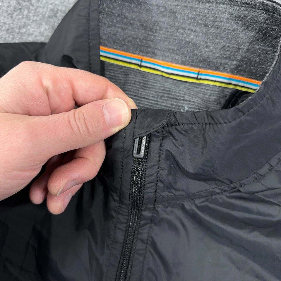 Smartwool Jacket Men Large Black Gray Merino Sport Ultra Light Full Zip Wind - Image 4 of 4