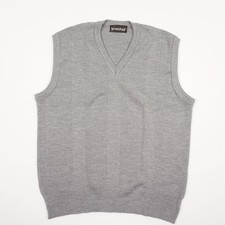 breidhof Herren Pullunder Gr. 52 grau Feinstrick ärmellos V-Ausschnitt Pullover