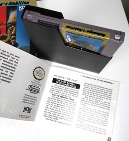 VTG 1989 Nintendo NES Japan Nobunaga's Ambition Video Game w Box & Booklet KOEI