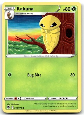Kakuna 03/73 Champion's Path Common Normal Pokemon TCG LP