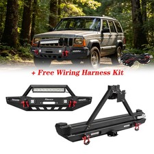 Front Or Rear Bumper Winch Mount Plate Set For 1984-2001 Jeep Cherokee Xj Black