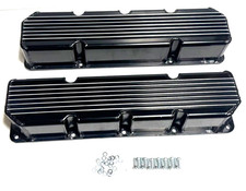 Jeep Amc 1976-1987 Black Fabricated Aluminum Fin Valve Covers V8 304 360 390 401