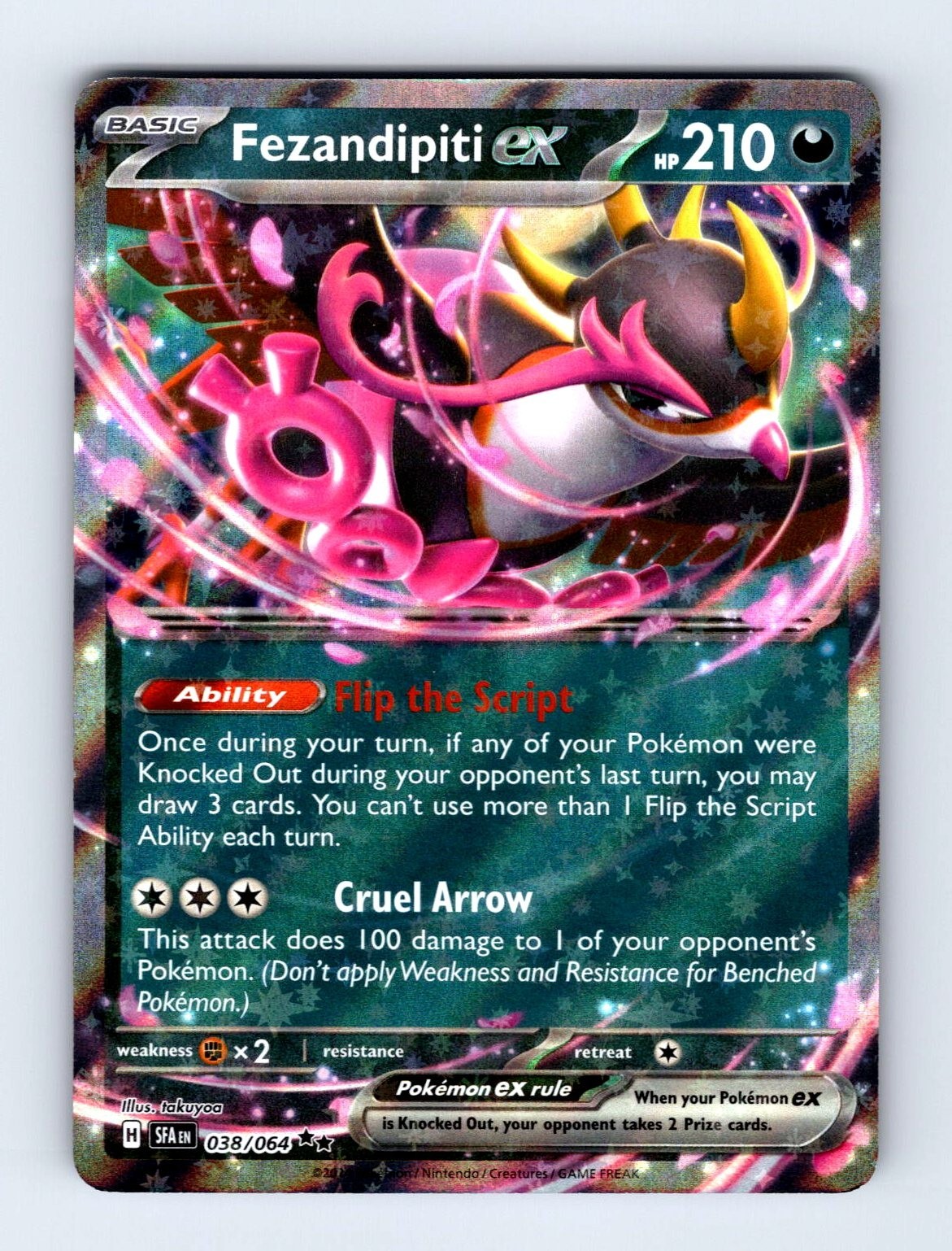 Fezandipiti ex 038/064 Double Rare Shrouded Fable Pokemon LP