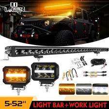 E-Prüfzeichen 52 Zoll LED Lightbar + 2x LED Zusatzscheinwerfer mit Gelb/Weiß DRL