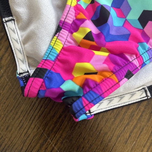 Speedo Girls Diamond Geo Splice One Piece Swimsuit Rainbow Brights Size 8 NWOT - Picture 5 of 6