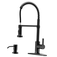 Commercial Kitchen Faucet Pull Down Sprayer with Black With soap dispenser