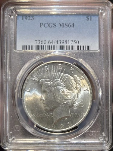 💥💥 1923 Peace Silver Dollar 1$ - PCGS MS64