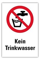 Aufkleber Verbotszeichen „Kein Trinkwasser“ Symbol Nach Iso 7010 P005 | 20X30Cm