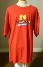 Men's 2005 DuPont NASCAR Jeff Gordon 24 w/ Car TShirt Red Short Sleeve sz M or L