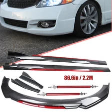 Front Bumper Lip Spoiler Body Kit Carbon Fiber For 09-11 Honda Civic Coupe