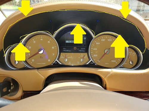 2003-2006 PORSCHE CAYENNE INSTRUMENT CLUSTER TRIM OVER SPEEDOMETER DASH - Picture 1 of 8
