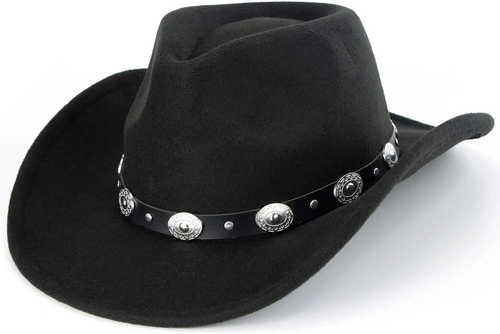 Kids Wide Brim Western Cowboy Cowgirl Hat - Boys Girls Felt Fedora Hats - Picture 9 of 12
