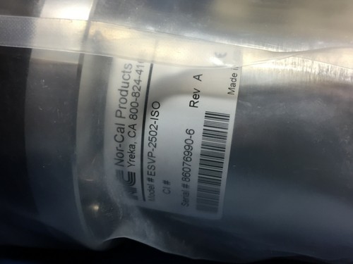 NOR-CAL PRODUCTS ESVP-2502-ISO ISOLATION VALVE RIGHT ANGLE PNEUMATIC 2-1/2IN ISO - Picture 2 of 4