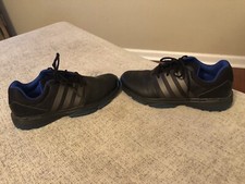 Adidas Bounce 360 Traxion Men's Size 10.5 Black Leather Golf Shoes Q44713