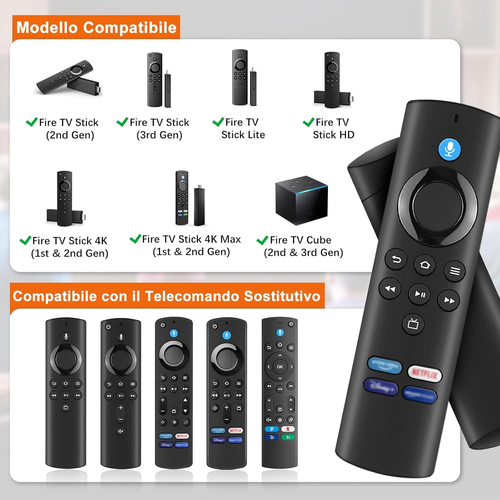 Telecomando Vocale Intelligente (3 Gen) per A-Mz Fir-Tv Stick (2Nd & 3Rd Gen), F - Foto 4 di 12