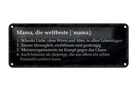 Blechschild Spruch 27X10Cm Mama Die Weltbeste Schenkt Liebe Deko Schild Tin Sign