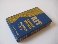 vtg Golden Ecru RIT DYE BOX 15 cents retro mcm store display laundry room decor