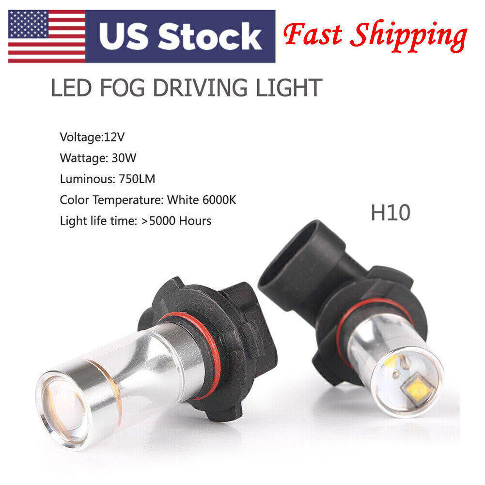 High Power 30W DRL LED Fog Lights H10 Super White 6000K