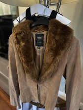 Jacket Leather Faux Fur Small