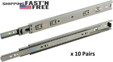 10 Pair- Full Extension 100 lb capacity Ball Bearing Drawer Slide 10"-24"