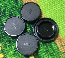 3x Minolta Rear Lens Caps + 1x Front Body Cap Camera Cover Fit MD Mount MC SLR