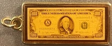 2 Vintage 1970s 100 Hundred Dollar Bill Keychain Fob, So Nostalgic!