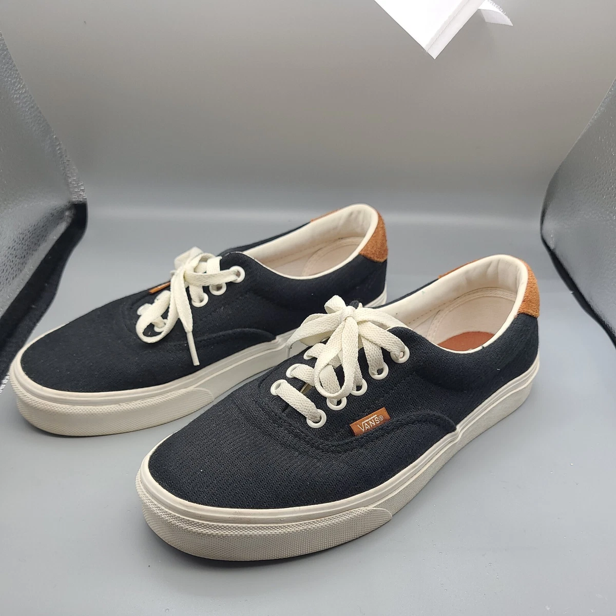 Vans Men s Era 59 Flannel black Canvas shoes mens Size 7 womens 8.5
