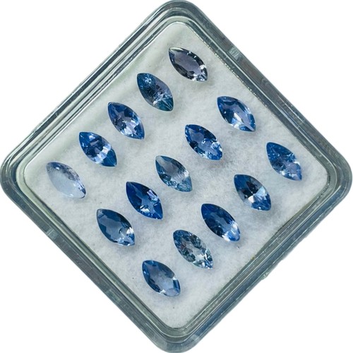 Lote de 15 piedras preciosas sueltas brillantes corte marquesa de tanzanita natural de 5x2,5 mm - Imagen 8 de 14