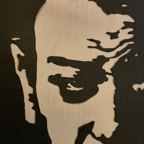 VINTAGE 70s man portrait original paper cut art hand done silhouette black - Picture 4 of 6